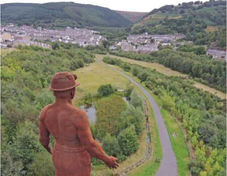 Guardian Overlooking Six Bells - Image Bill Hillier Blaenau Gwent Heritage Forum