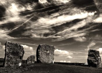 This is a shot of the Aneurin Bevan Stones with a dramatic cloud formation overhead.