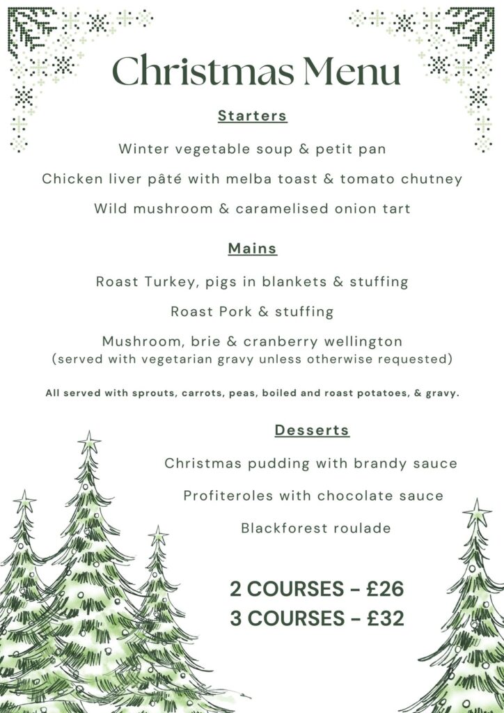 Blaenau Gwent heritage Forum Christmas Menu